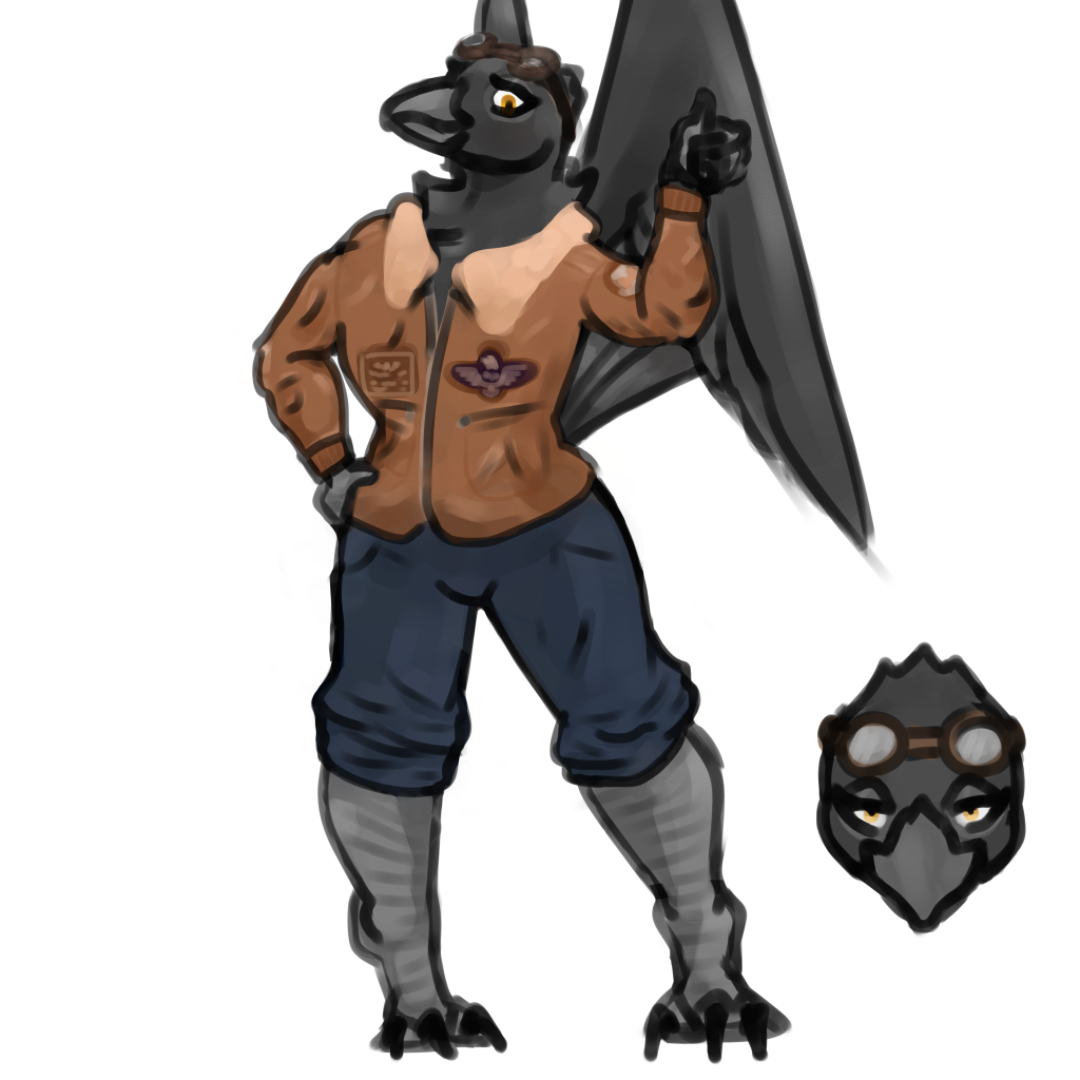 Aviator Crow Character