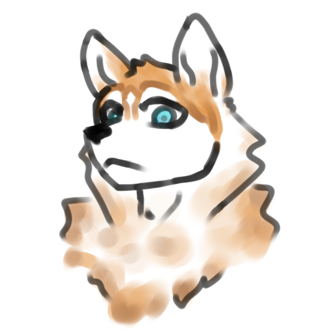 Anthro Siberian Husky (Neck-up) Bust Drawing I Made To Showcase effective use of limited colors